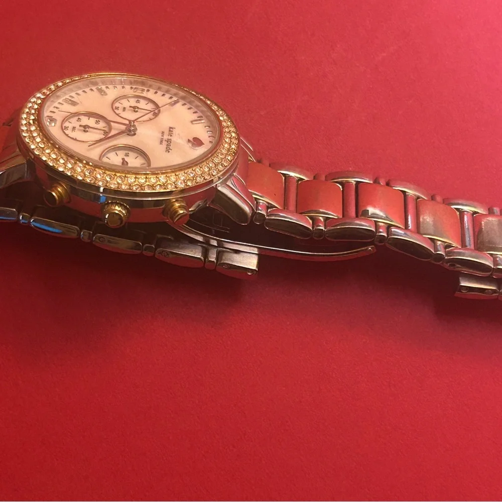 Kate Spade NY Two-Toned Chronograph Watch, “ Live Colorful” Back Water Resistant